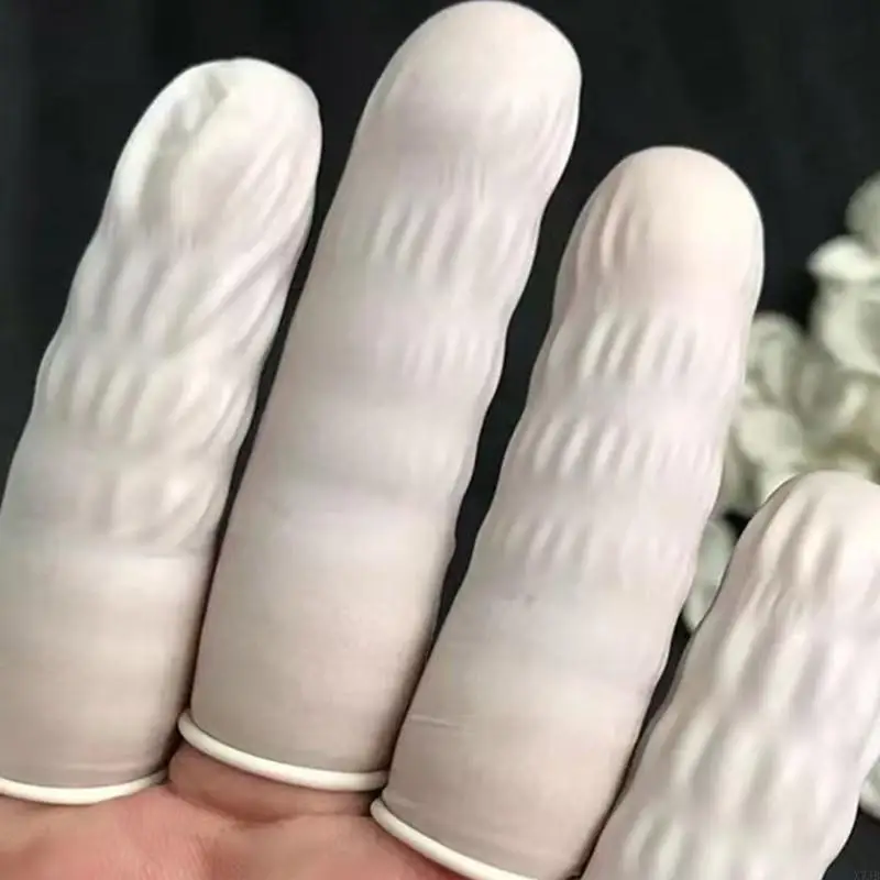 Pack Of 100 Breathable Latex Finger Cots Great For Fine Work In Laboratories And Care Jewelry and Watch Maintenance