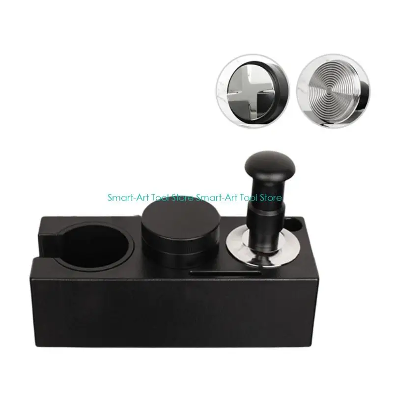 E1PB Adjustable Coffee Press Station with Leveling Base ABS Metal Construction for Professional Brewing Coffee Tamper Stand