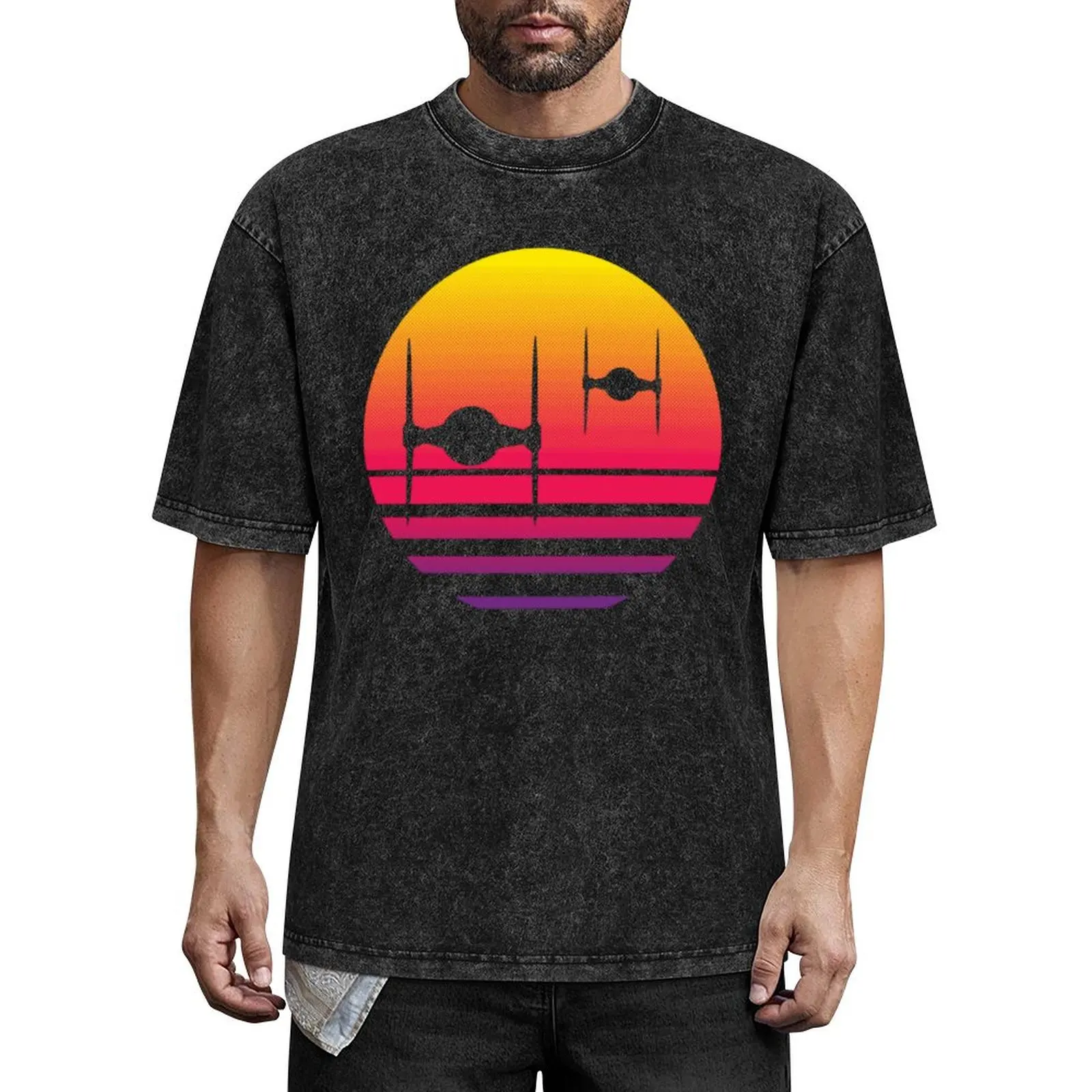 

Tie Fighter Sunset T-Shirt customs tshirts personalised clothes cotton graphic tees mens designer clothes