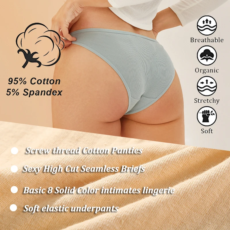 FINETOO 2PCS Women Cotton Panties Sexy Low Waist Breathable Underpants Female Seamless Solid Color Underwear Briefs Lingerie New