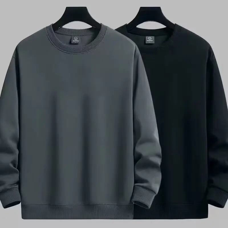 Casual Cotton Sweatshirt Long Sleeve Basic T-Shirt Unisex Couple's Trendy Top Antibacterial Wear-resistant Loose Fit round Neck