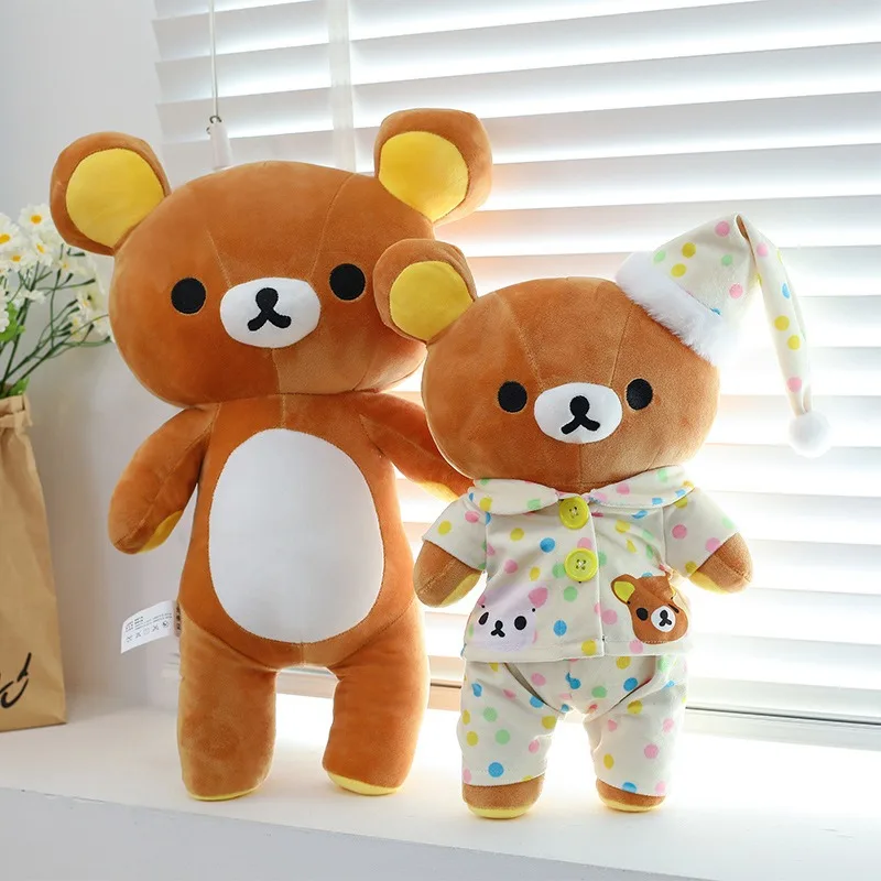 

Kawaii Rilakkuma плюшевая игрушка милый нарядный медведь подушка мягкая кукла для детей подарок на день рождения для девочек мягкая игрушка-мишка