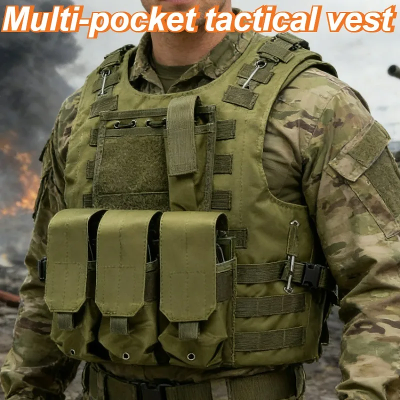

Тактический жилет для охоты и активного отдыха, камуфляжная одежда для альпинизма, многокарманный охотничий жилет с защитой от проколов