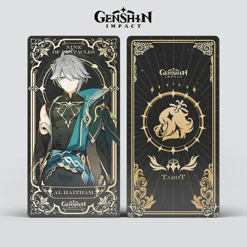 56Pcs/Box Game Genshin Impact Tarot Card Nahida Eula Thoma Layla Kaeya Playing Card Cosplay Props Anime 14X7CM Tarot Card