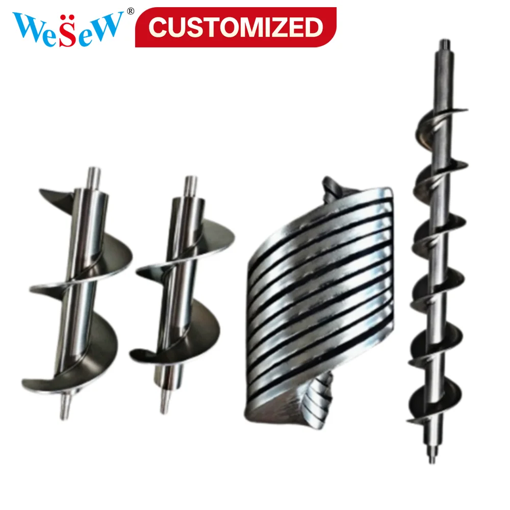 Custom 304 Stainless Steel Auger Flight Thickened Continuous Spiral Screw Blade For Screw Conveyor Machinery Processing OEM