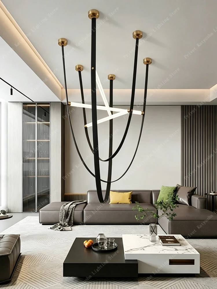 LED 2026 Modern Minimalist Style Belt Pendant Lamp Italian Art Decor Lampara Lampadario Soffitto Moderno Decoration Maisons