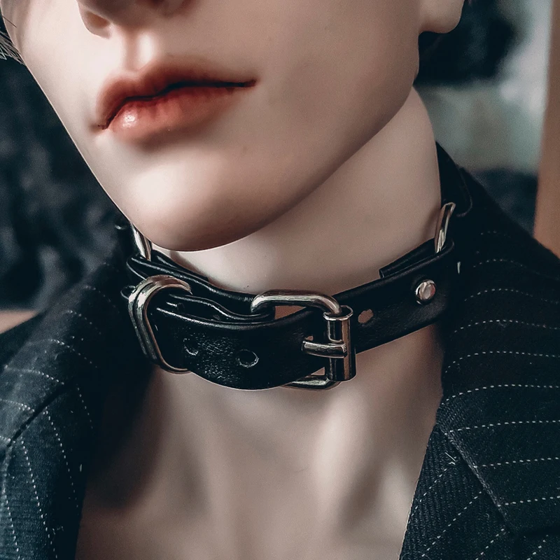 D04-A396 children handmade toy 1/3 ID75 HID Doll BJD/SD GSC doll Accessories buckle style red black white simple belt collar 1pc