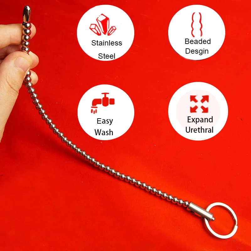 Electric Shocker Urethral Sounding,Electro Bdsm Beads Urethra Dilator Catheter Stainless Steel,E stim E-stim Sex Penis Plug