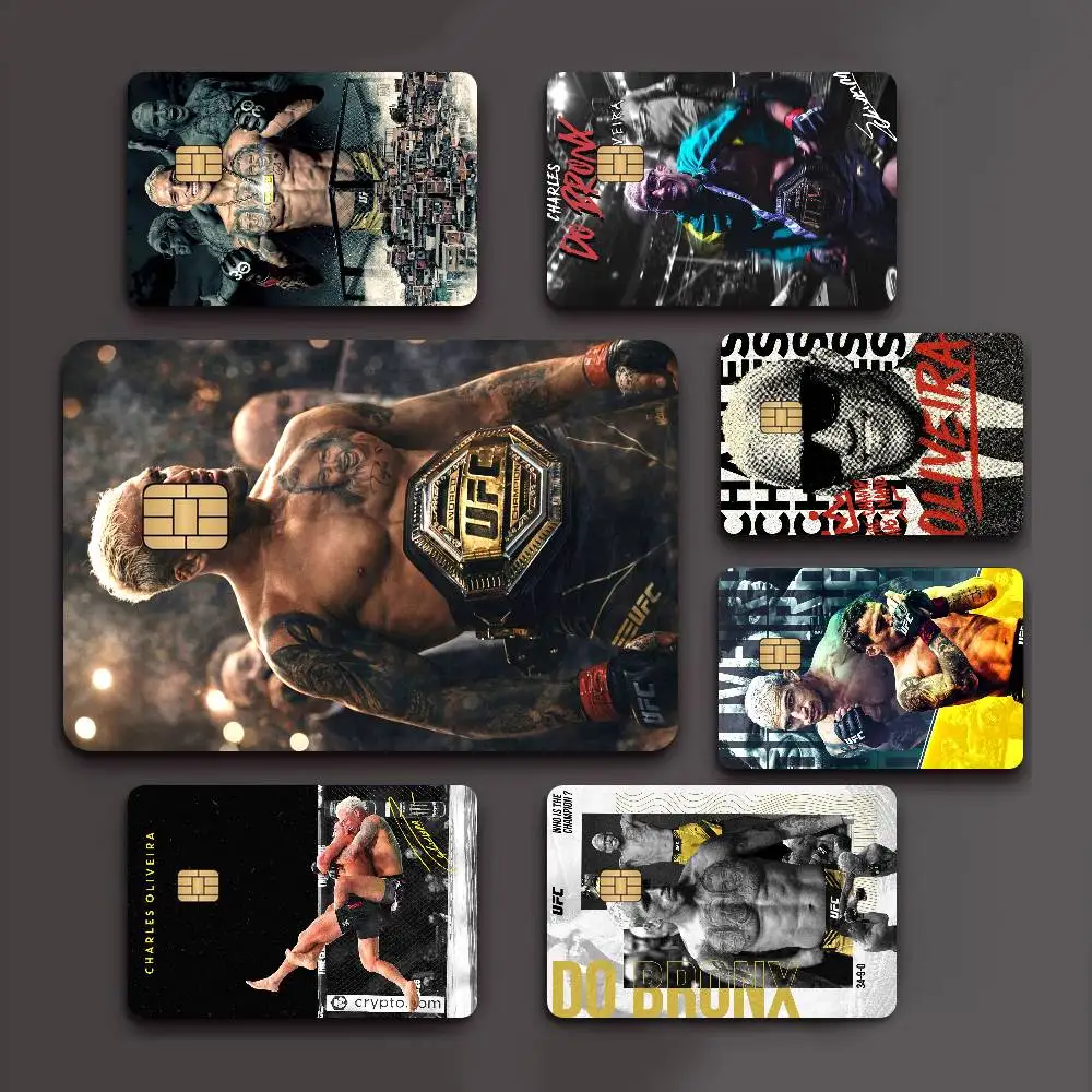 C-Charles O-Oliveira 2024 Anime Cartoon Skin Stickers Film Tape Case for Big Credit Debit Card Front Side