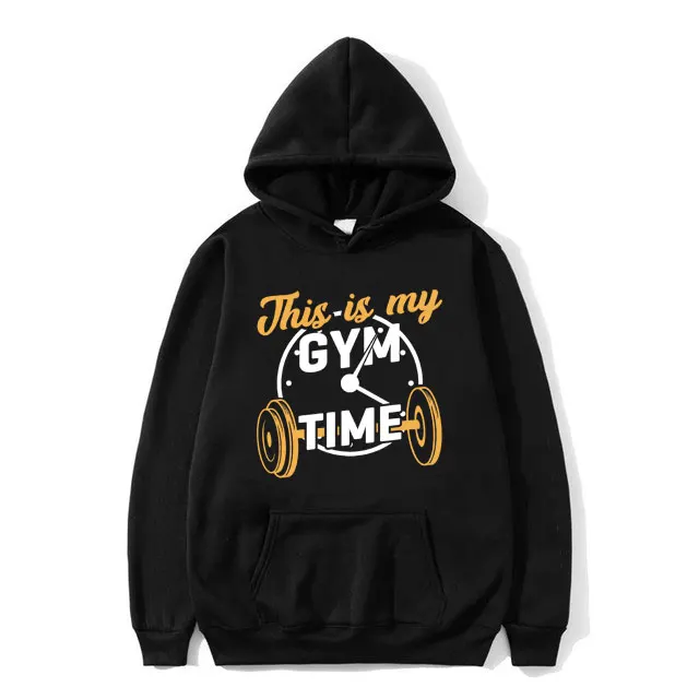 

Funny This Is My Gym Time Meme Graphic Hoodie Men Fitness Cozy Oversized Tracksuit Male Casual Fleece Cotton Pullover Hoodies