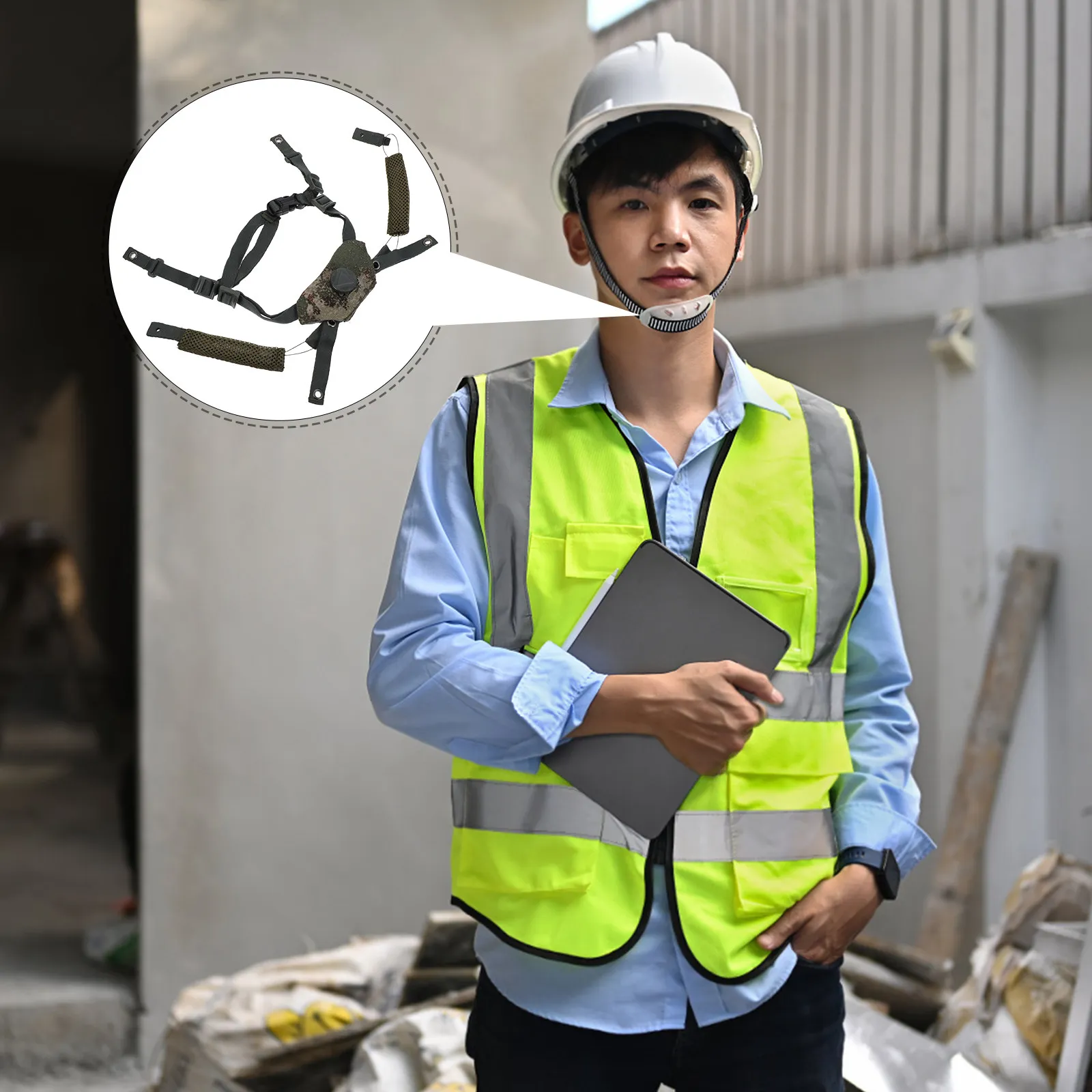 

Adjustable Universal Hard Hat Chin Strap with Chin Cup for Construction Mining Electrical Work High Durability Uv Resistant