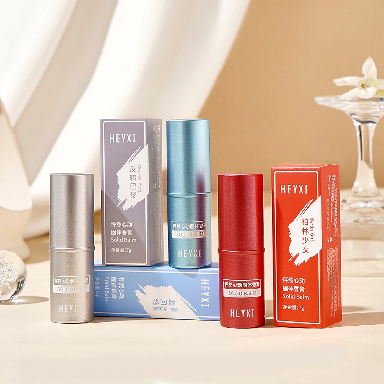 

3pcs Heart pounding solid ointment, solid perfume, solid ointment for students, lasting fragrance