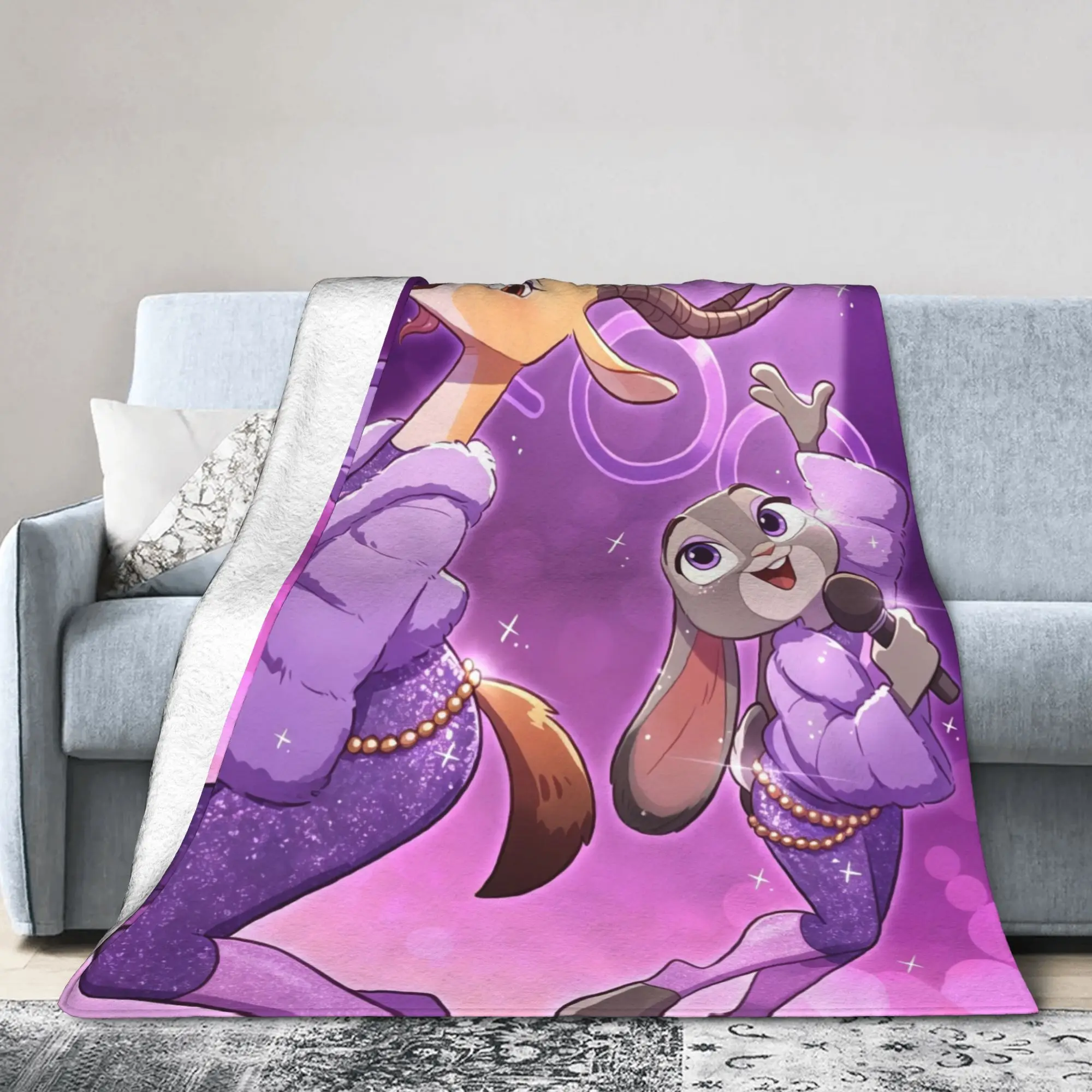 Zoo Gazelles Cartoon Movie Blanket Cover Fleece Halloween Xmas Super Soft Throw Blankets for Bedding Couch Bed Rug