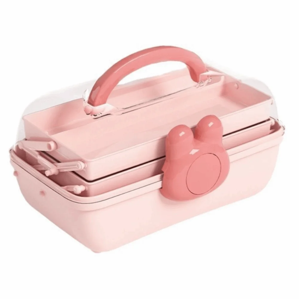 

3Layer Jewelry Hair Accessories Storage Box Clear Practical Bowknot Rabbit Organizer Plastic Multifunctional