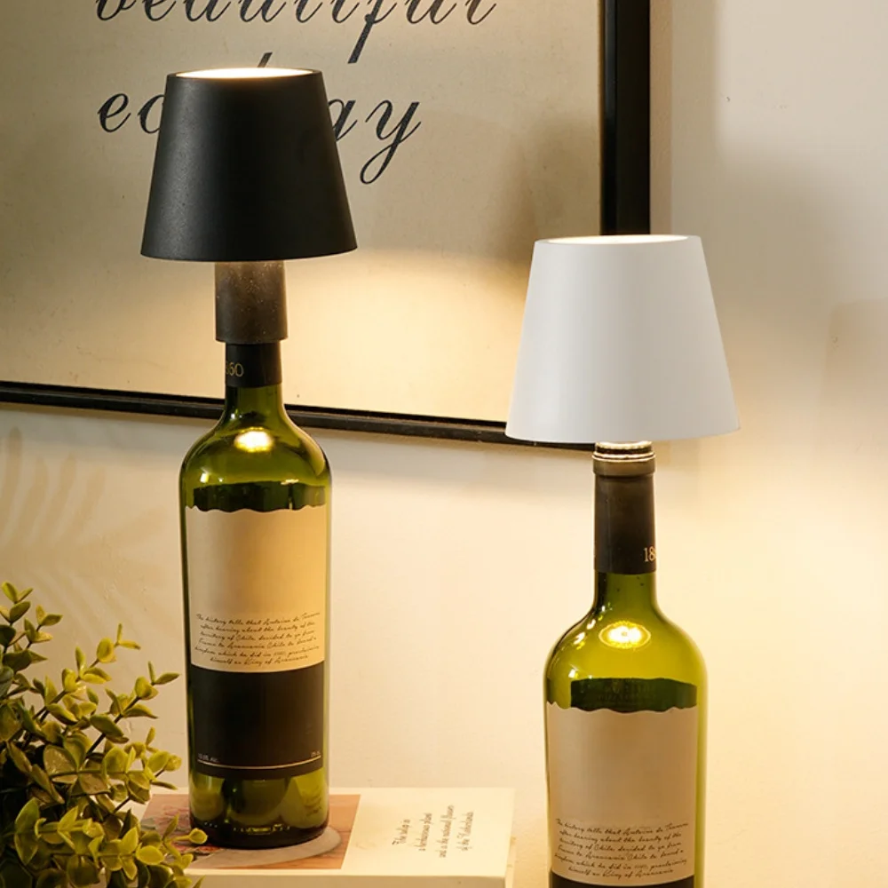 

1 шт. светодиодный светильник для бутылок, 3-цветная перезаряжаемая настольная лампа с бесконечной затемнением, подходит для любого бутылки/бара/вечеринки/ресторана/подарка