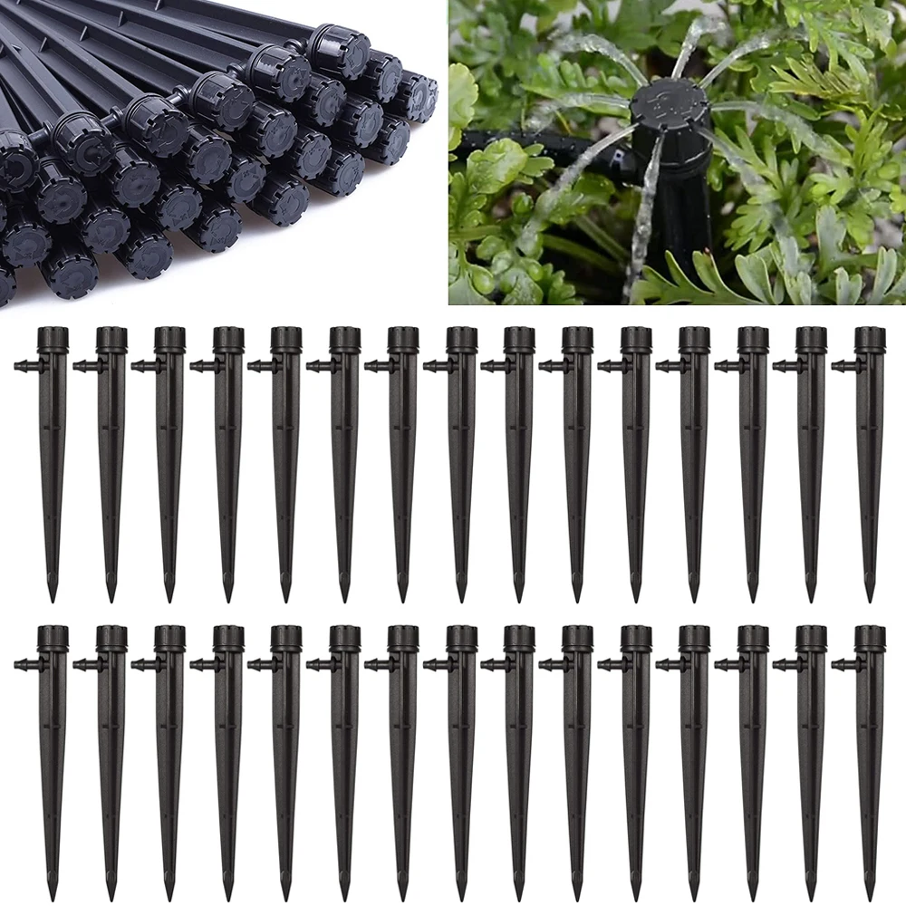 20/50/100pcs 13cm Adjustable Dripper Micro Bubble Drip Irrigation Sprinkler 1/4'' Hose Watering Dripper for Plant Water Emitters