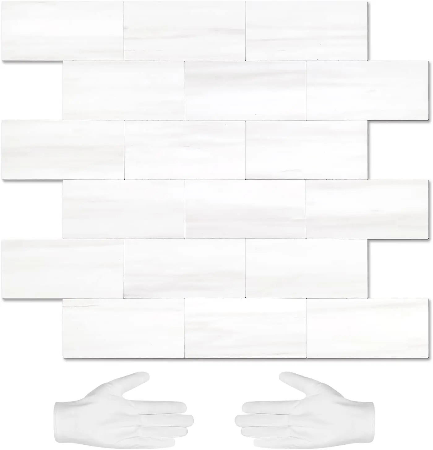 

20-Sheet Subway Tile Peel and Stick Backsplash, Seamless Design Matte Dolomite PVC Wall Tiles for Kitchen, Bathroom, RV