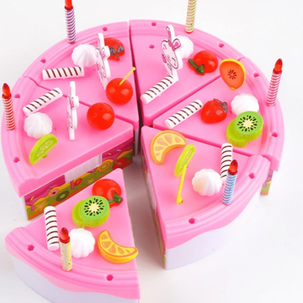 Children's Pretend Food Cutting DIY Birthday Cake Model Kitchen Pretend Cake Cutting Fun, Christmas and Halloween Gifts