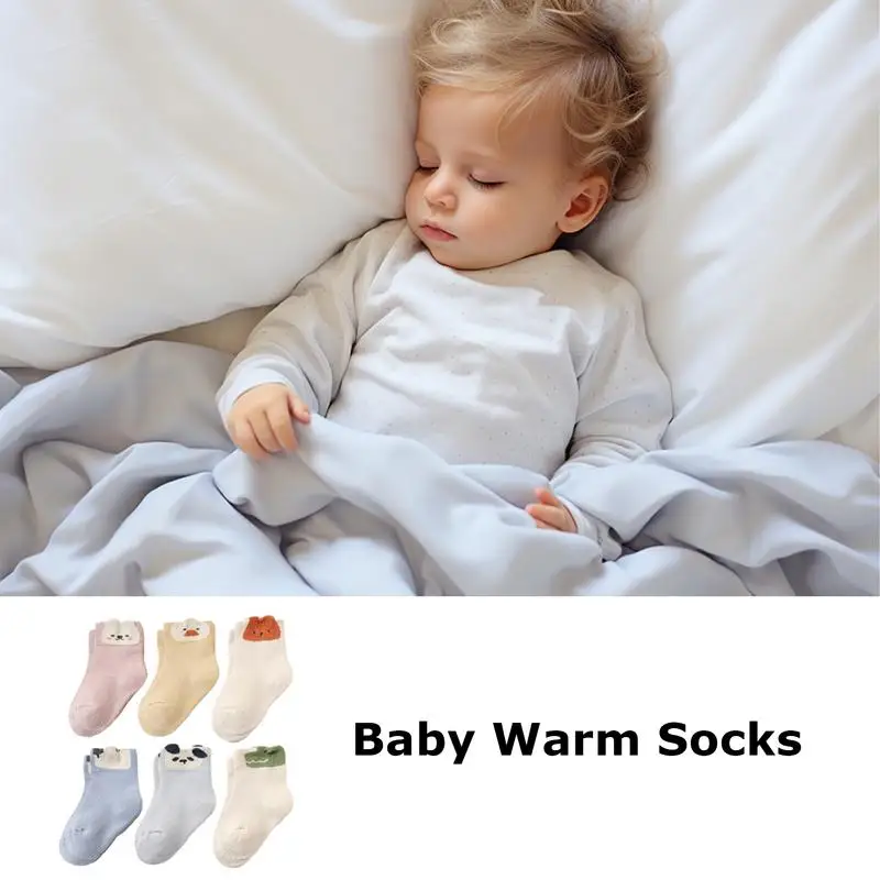 Baby Cozy Socks 6 Pairs Boy Girls Crew Socks Soft Winter Warm Thick Socks Boy Girls Crew Socks Kid Thick Warm Socks For Girls Bo