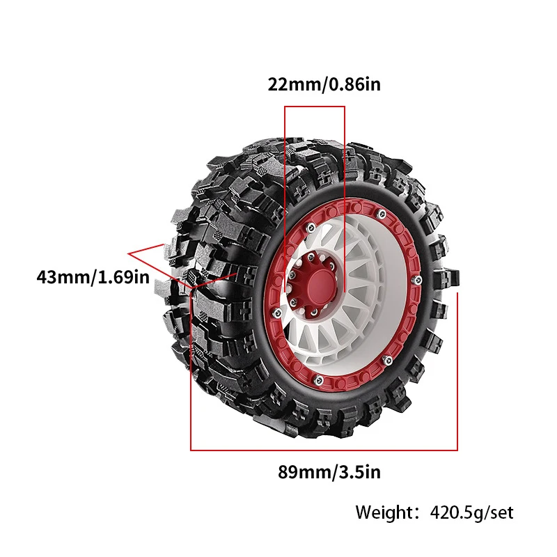 4PCS RC Monster Truck High Grip Big Tires Wheels for 1/14 1/16 Traxxas Summit E-REV Arrma Kraton MJX 16207 LaTrax Upgrade Parts