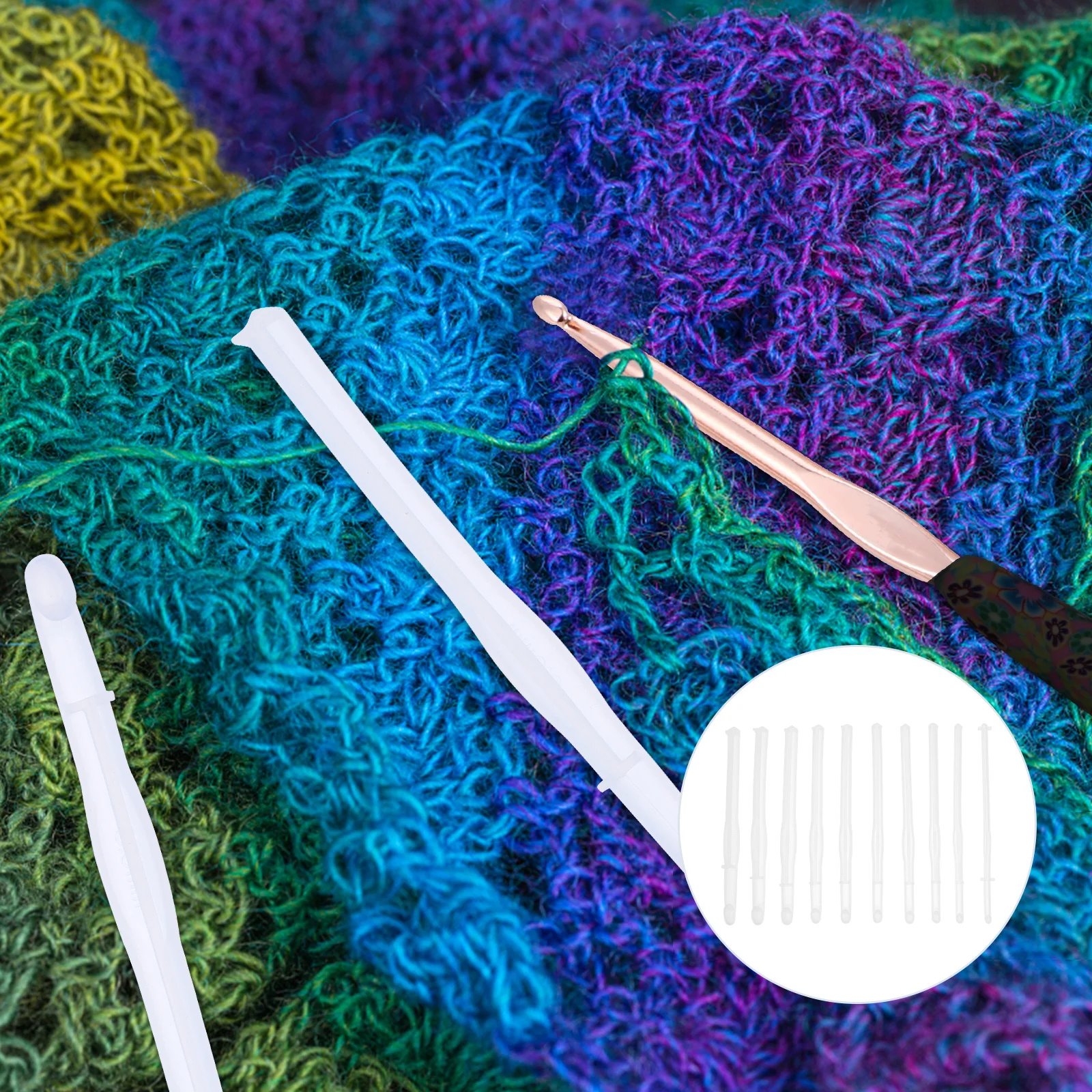 

10Pcs Hook Needle Silicone Mold Flexible Smooth Resin Casting DIY Epoxy Craft Tool for Beginners Shiny Finish Customization