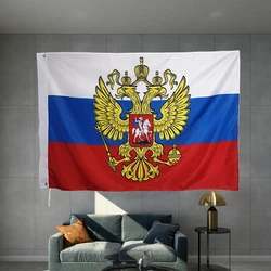 Russia with Eagle Crest Flag Russian USSR Imperial  Russian Empire Double Eagle  Material Object Photography Yarn count  100D