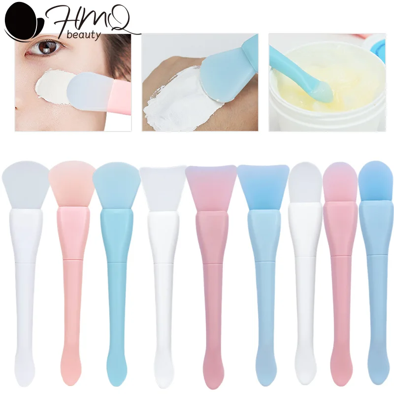 

3pcs Silionce Facial Mask Brushes Double-Ended Manual Cleansing Brush Reusable Soft Facial Mask Applicator Scraper Skincare Tool