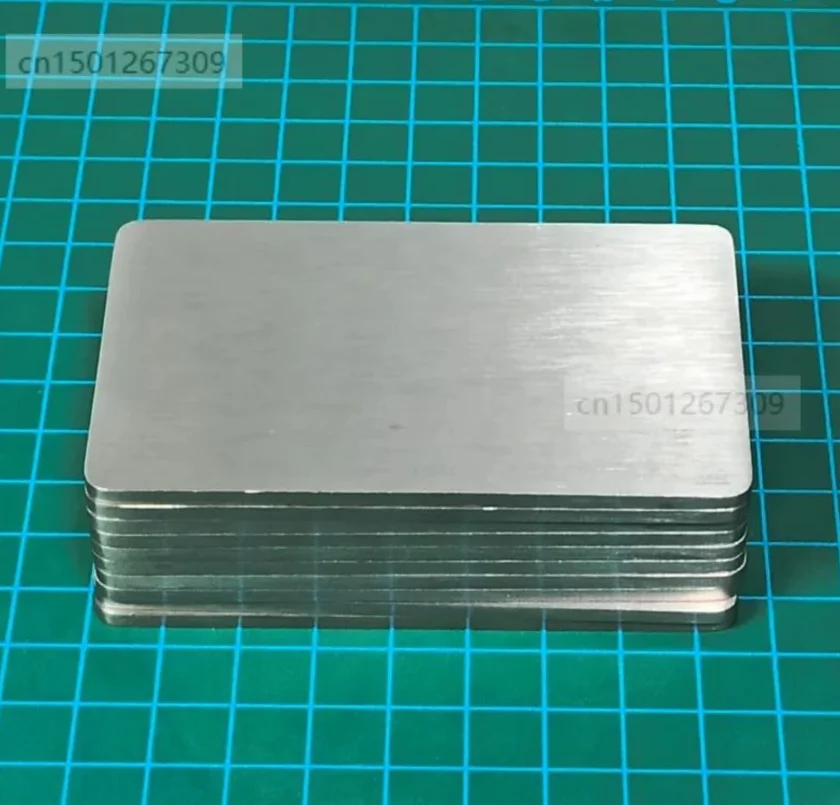 

10 шт., толщина 2,5 мм, сверхпрочная металлическая визитная карточка из нержавеющей стали, размер 85*53 мм.