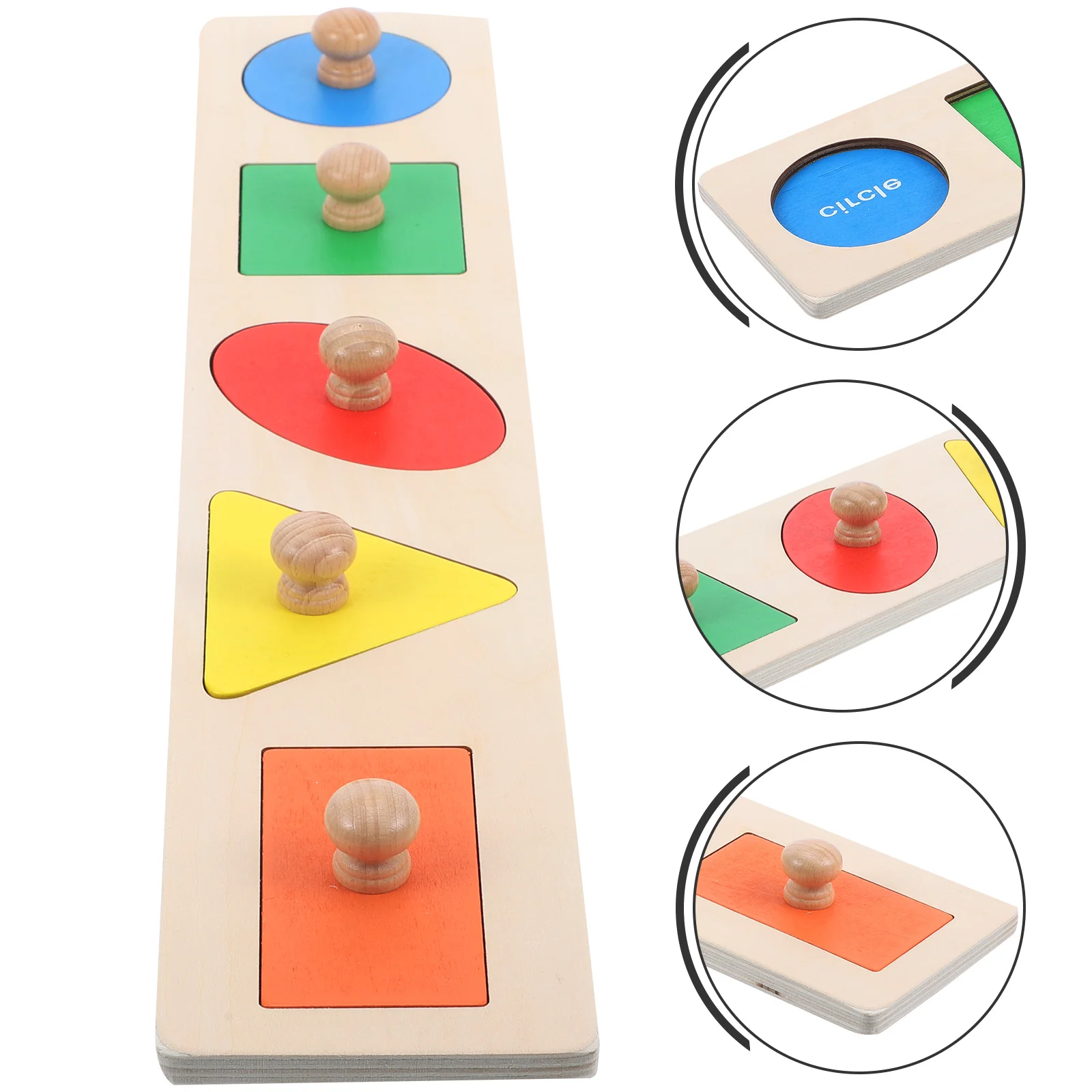 

Geometric Toddler Puzzles Toys with Knobs Baby Shapes Infant Wood Peg for