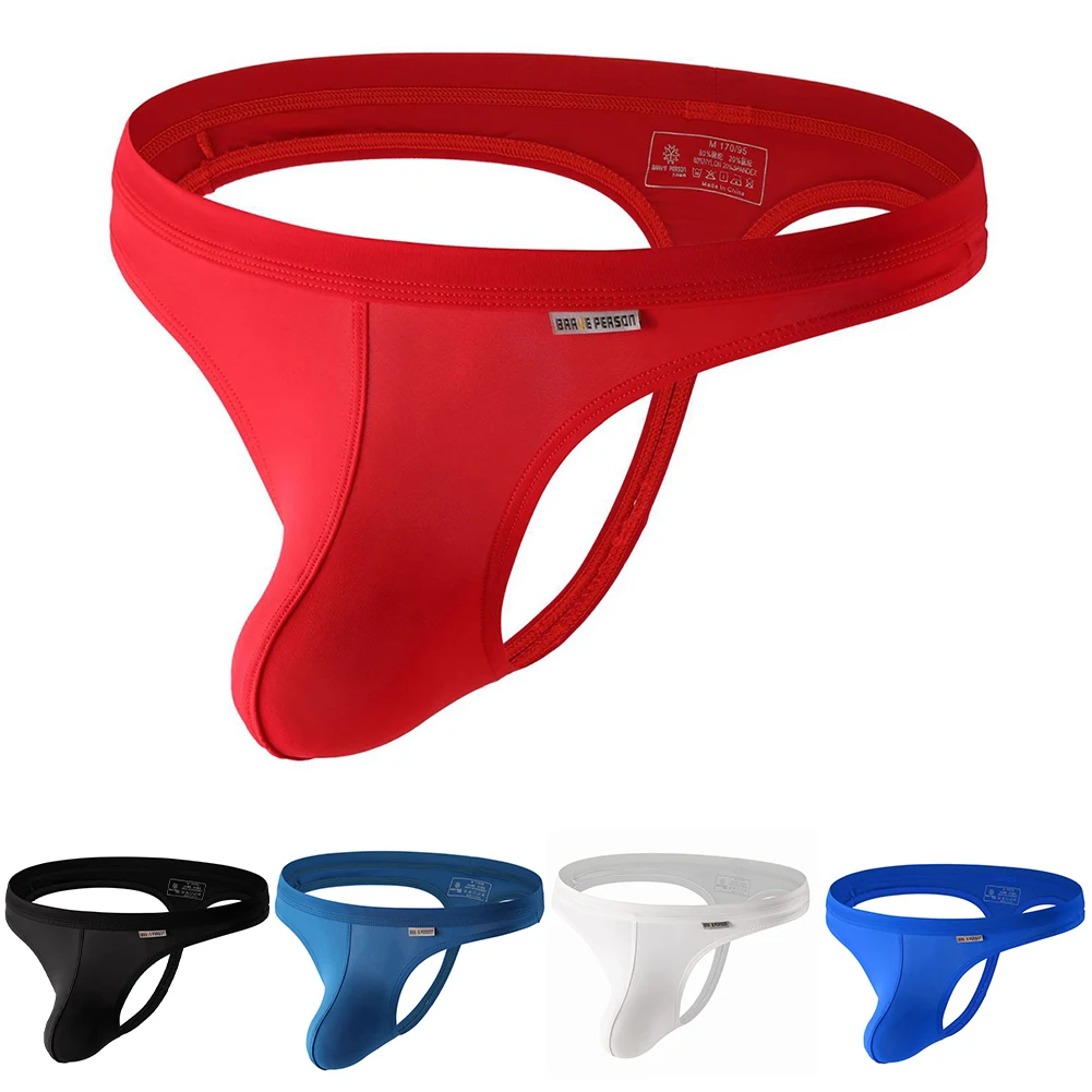 Casual New Style Men Undershorts G-Strings Low Waist U Convex Pouch Underwear Lightweight Soft T-back Thong