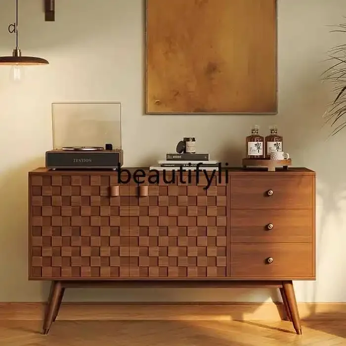 

Retro chest boxwood medium-ancient solid wood, Japanese side cabinet medium-ancient, lockerEsmt163