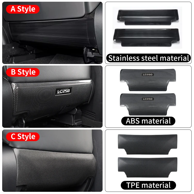 Stainless Steel Seat Protection Panel for 2024 2025 Toyota Land Cruiser 250 Prado Lc250 Interior Upgraded Accessories Decoration