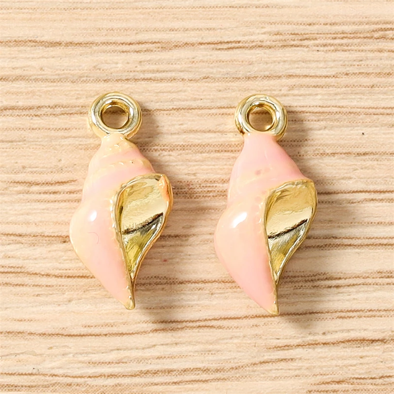 5 Stück 7x16mm Niedliche Bunte Emaille-Muschel-Anhänger für Schmuckherstellung, Halsketten, Ohrringe, Armbänder, DIY-Bastelzubehör – Detail 6