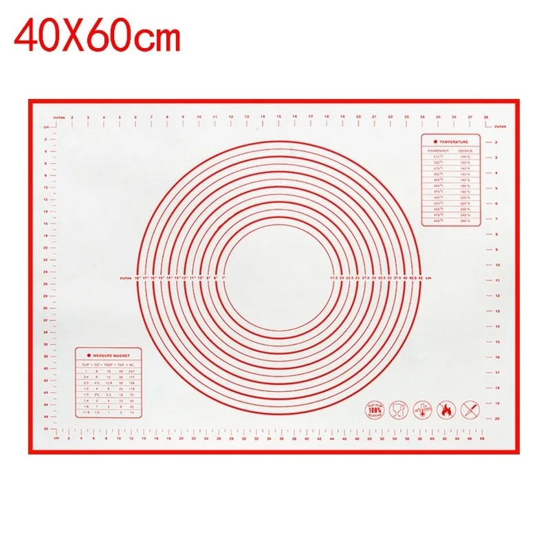 UNTIOR 1PCS Siliconen Bakmat Kneden Pad Deeg Mat Pizza Cake Deeg Maker Keuken Koken Grill Non-stick gadgets Bakvormen