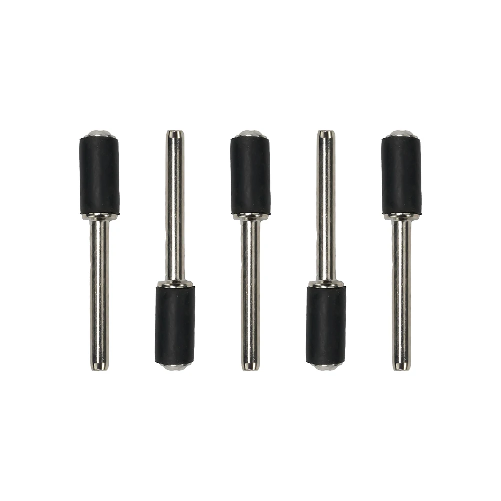 5Pcs Sanding Drum ชุด12.7/6.35/9.5มม.ยาง Mandrel 1/8นิ้วกลองกระดาษทรายวงกลมชุดสำหรับเครื่องมือโรตารี่