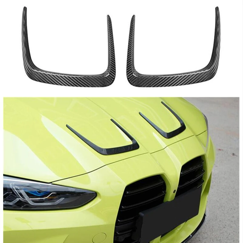 For BMW M3 G80 M4 G82 G83 2021 2022 2023 2024 High Quality Real Carbon Fiber Front Engine Hood Bonnet Vent Decorate Tim Cover