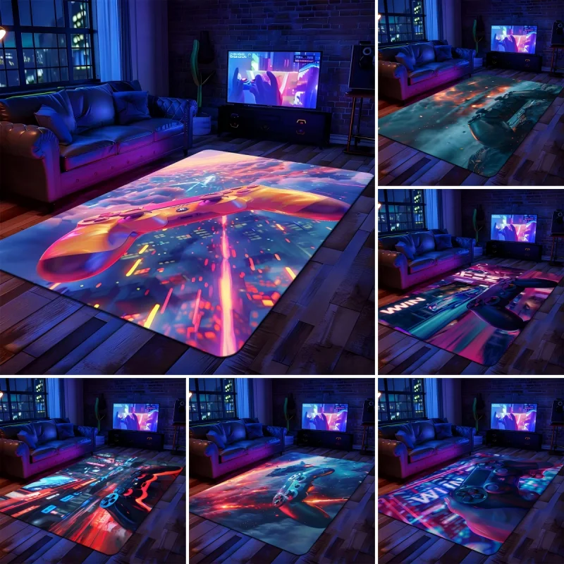 

Aesthetic E-sports Carpet Technology 3D Visual Living Room Decoration Mat Full Rug for E-sports Room House Decor Punk Style