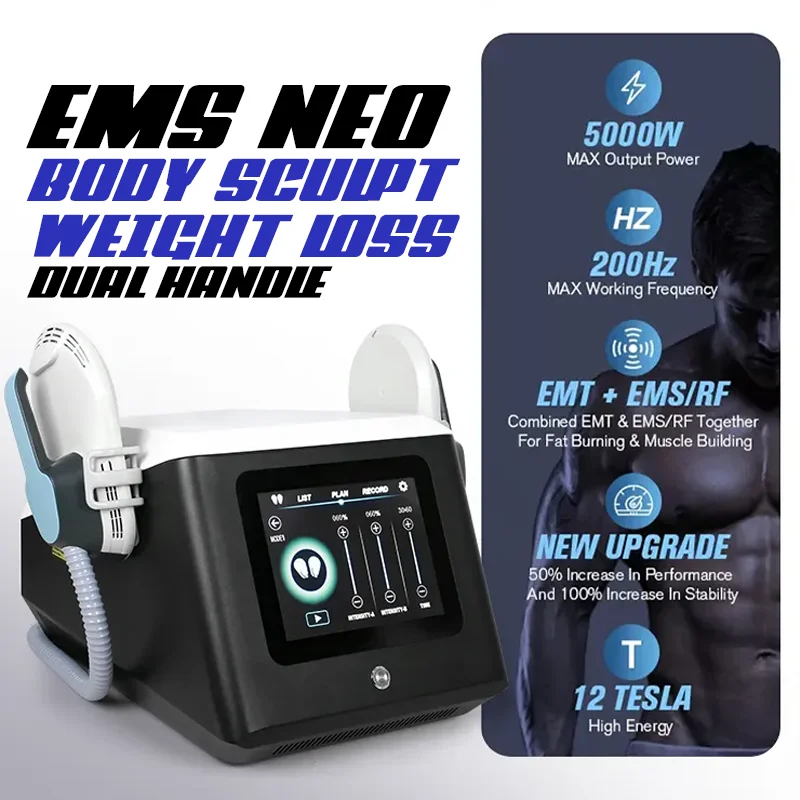 

Dual EMS NEO Muscle Stimulation Device Body Sculpting Weight Loss Fat Burning Butt Lifting Professional Physiotherapy Equipment