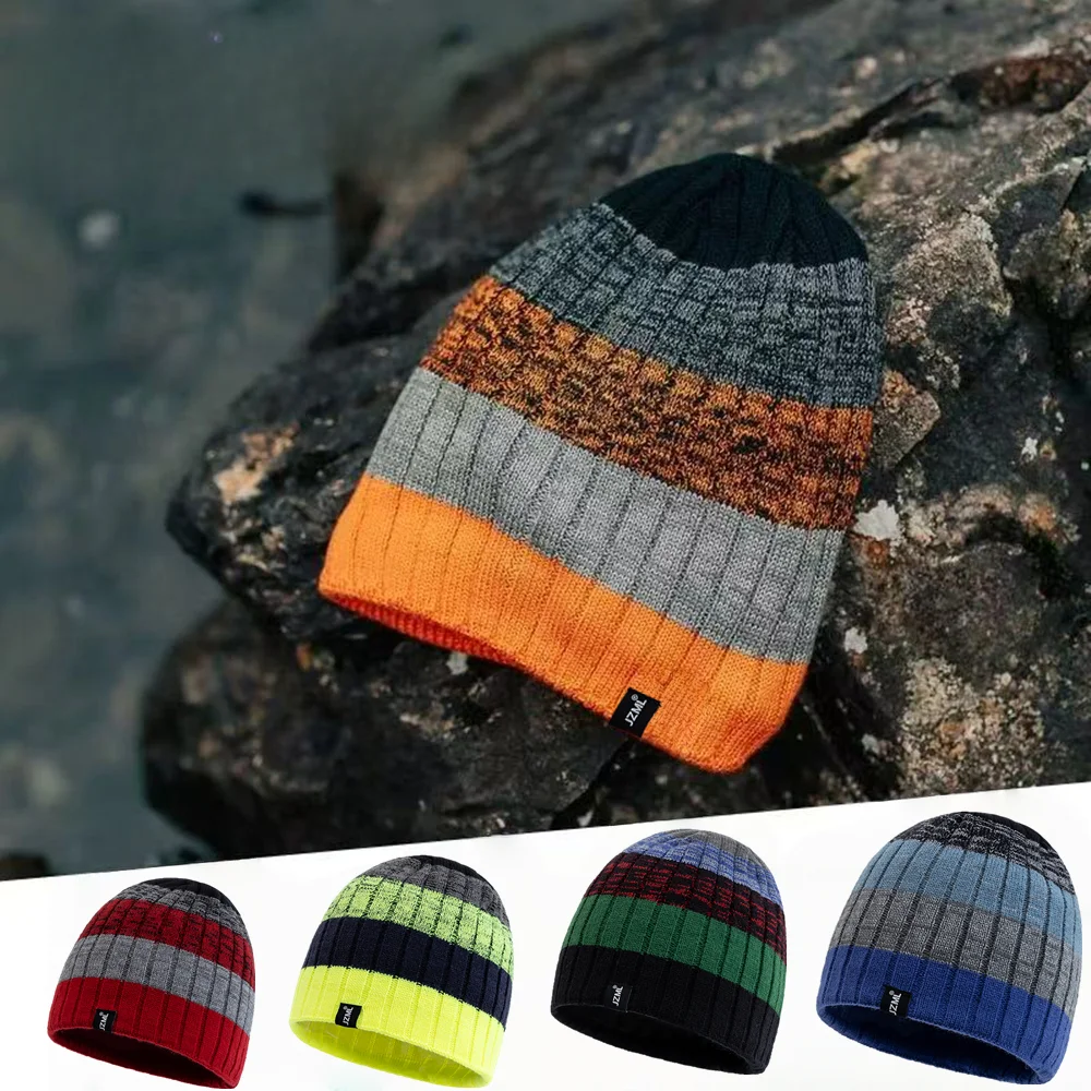 نمط جديد للجنسين JZML رسالة التسمية ديكور قبعة صغيرة عادية الملونة المشارب الشتاء محبوك قبعة في الهواء الطلق قبعة رياضية للتزلج