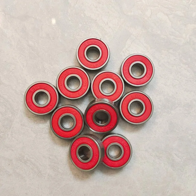 50Pcs 608 2RS Ball Bearing ABEC-5 8X22X7 mm Deep Groove Steel Sealed Ball Bearings 608RS Z3V3 608-2RS 608rs Red Bearing Hot