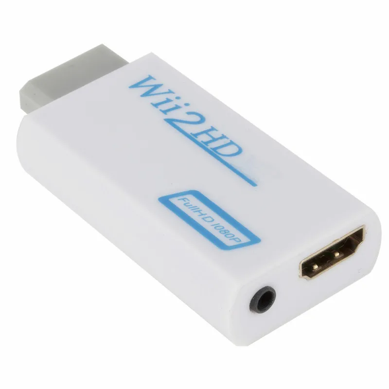 Adaptador de conversor WII para HDMI, 1080P HD, adaptador compatível para PC, HDTV, conector do monitor, 3,5mm, áudio vídeo, Wii2HDMI