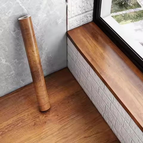 Brown Wallpaper Self-Adhesive Wood Grain Contact Paper Removable PVC Film for Easy Application to Furniture And Kitchen Cabinets