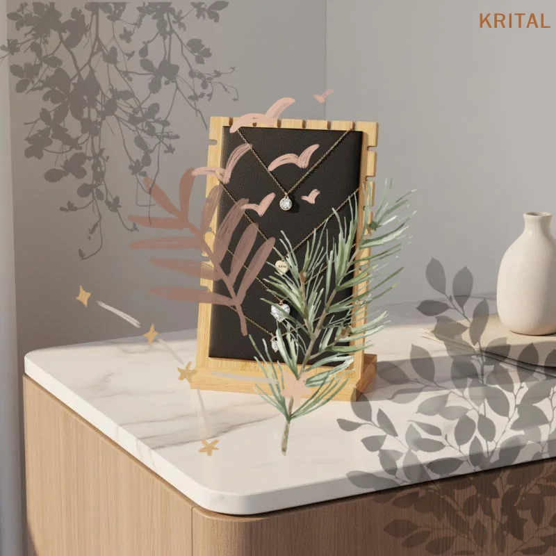 Wooden Jewelry Display Stand 1Pcs: Showcase Shelf Bracelet Necklace Pendant Counter Storage Rack