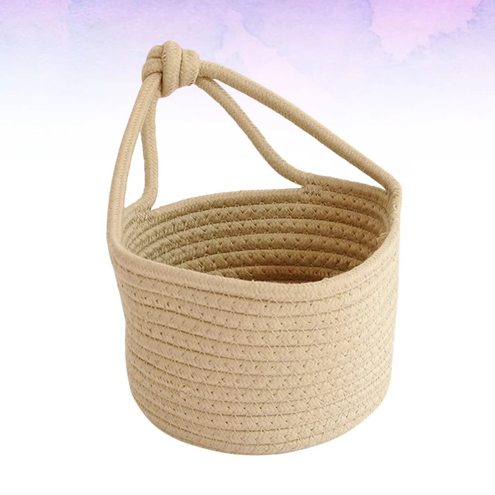 

Storage Boxes Wicker Cotton Rope Basket Hanging Woven Planter Household Baskets