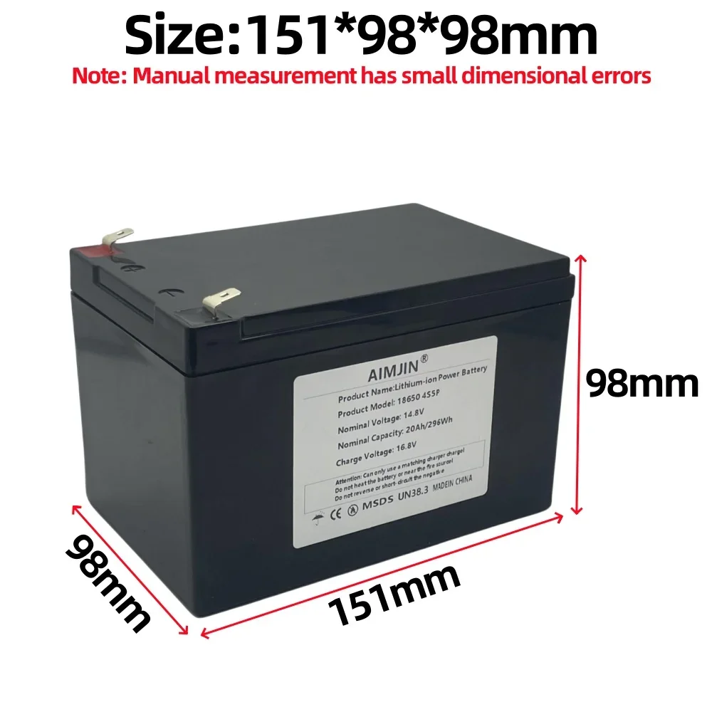 16.8V Equipment Tourist Car Solar Cell 14.8V 20000mAh Lithium-Ion Battery 4S5P 20Ah High-Power Inverter for