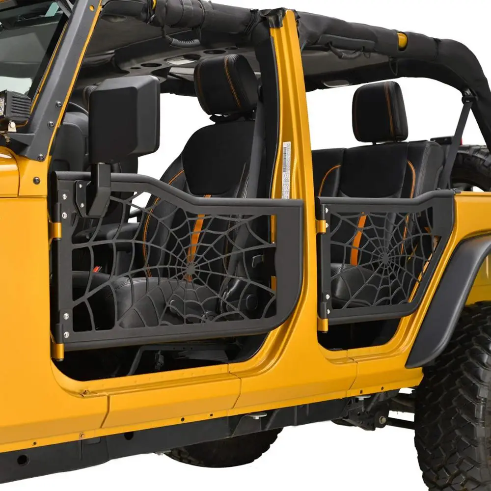 Tubular Poison Spyder Web Half Door with Side View Mirror Fit for 07-18 Jeep Wrangler JK 4