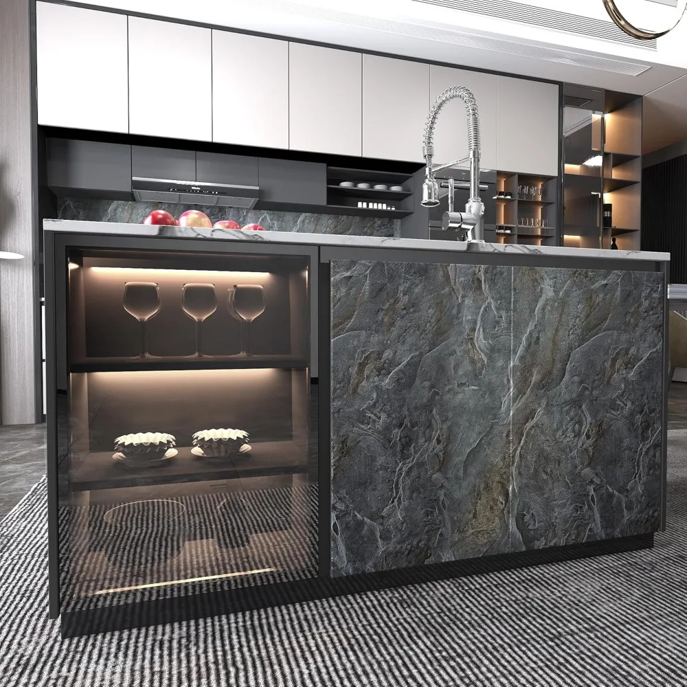 48x394 ورق جدران جرانيت لامع قابل للتقشير واللصق كونترتوب ورق اتصال مقاوم للماء ورق حائط ذهبي رمادي قابل للإزالة للخزائن