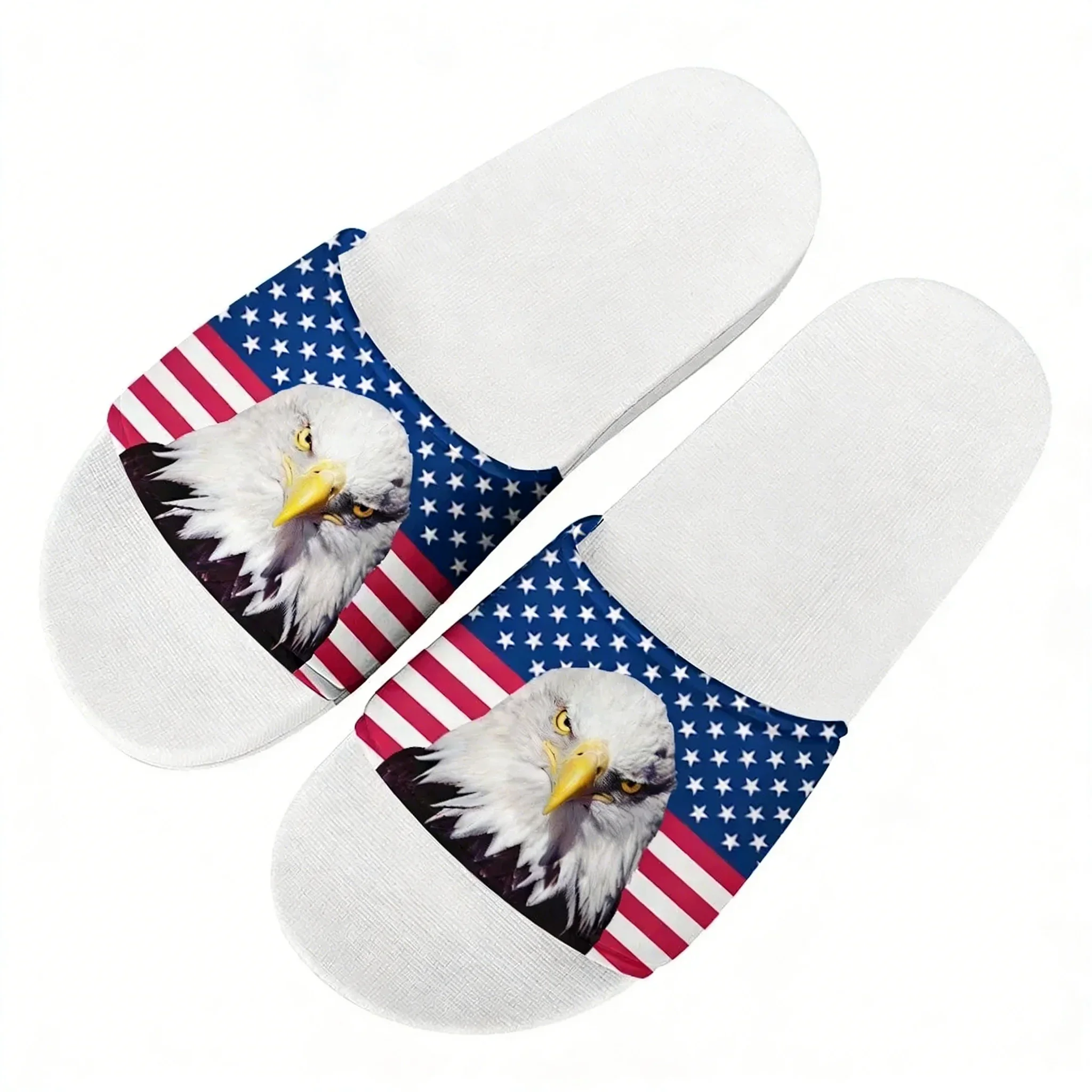 

Шлепанцы с флагом США (красно-сине-белые) для дома, пляжа и бассейна, женские и подростковые, на заказ, удобные летние тапочки