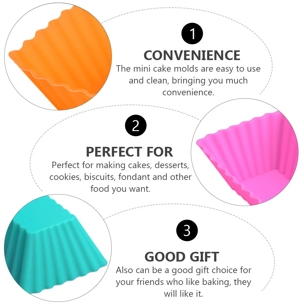 

24Pcs Rectangular Silicone Muffin Cups Reusable Cake Mold Baking Supplies Household Cake Cups Baking Mold Rectangular Muffin Cup