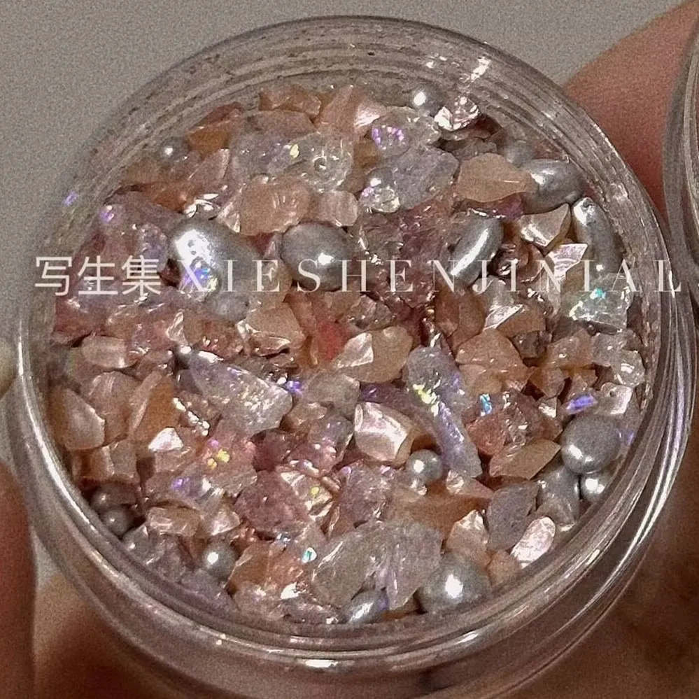 1Box Pink Irregular Crystal Rhinestone  Nail Decoration Charms Nails Accessories DIY Chrome Stone Crystal Nails Drill